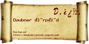 Daubner Árpád névjegykártya