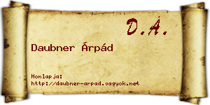 Daubner Árpád névjegykártya